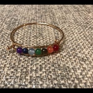 7 Chakra Stone Natural Bracelet Gold